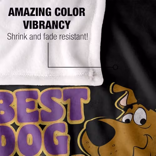 Warner Bros. Scooby Doo Best Dog Mom Ever Super Soft Microfibre Throw Blanket, Multicolour – 3