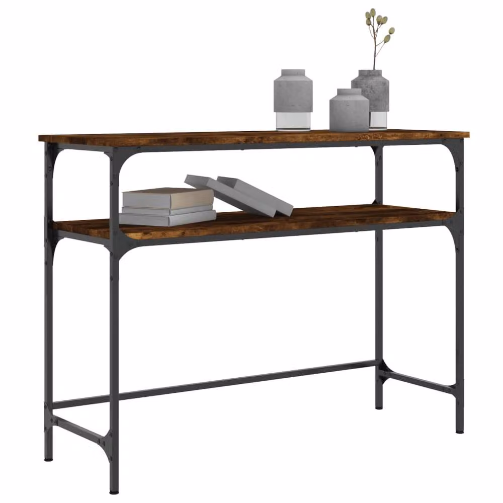 Berkfield Home Smoked Oak Console Table, Brown, W/D/H: 100 x 35.5 x 75 cm – 3