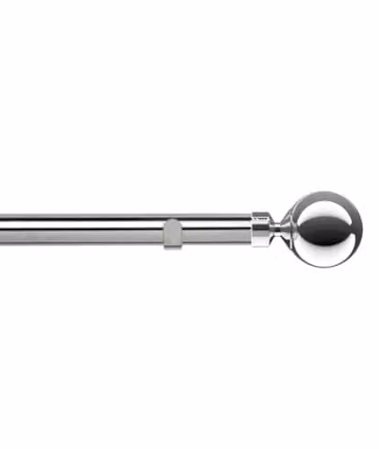 New Edge Blinds Silver Eyelet Curtain Pole Set