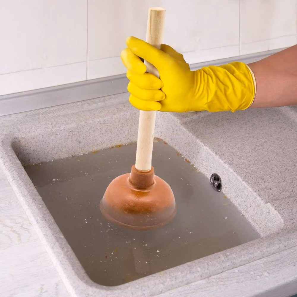 BARGAINS-GALORE Multicolour Rubber Sink and Toilet Plunger with Wooden Handle – 2