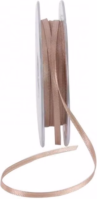 KDMD Beige Satin Ribbon, 3mm, 3 Pack