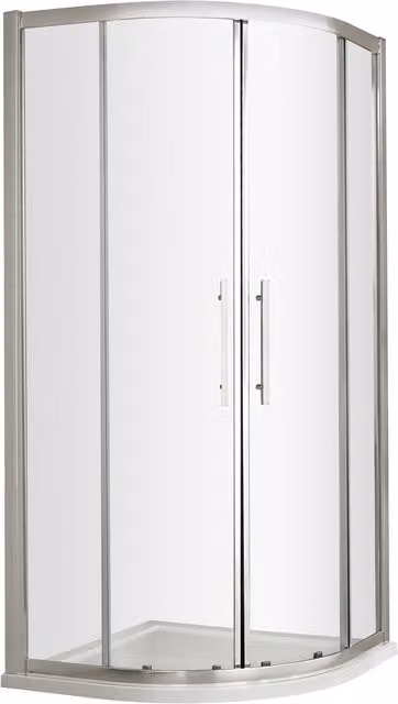 Balterley Sonic Single Shower Side Panel with 8mm Safety Glass, Silver and Clear, Width: 90 cm