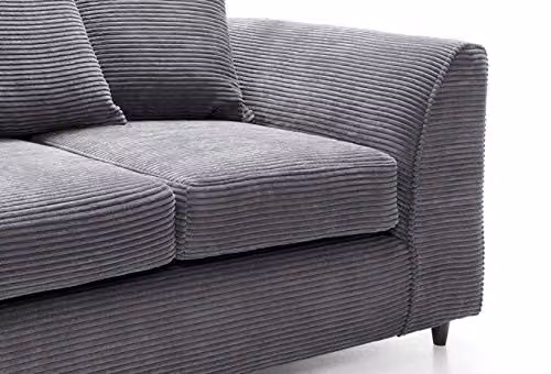Abakus Direct Jumbo Cord 2 Seater Sofa in Grey, W/D/H: 160 x 89 x 90 cm – 6