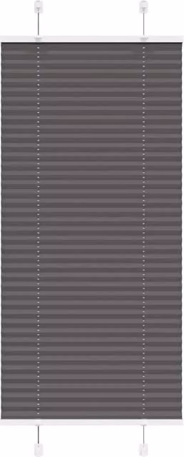 Berkfield Home Black Single Pleat Polyester Fabric Blind, W: 64.4 cm, H: 100 cm