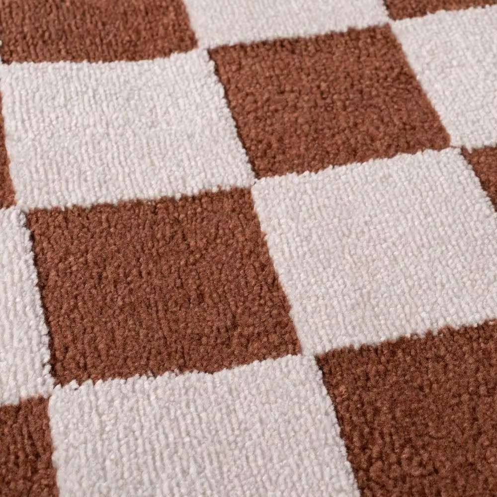 THE RUGS Loft Checkered Soft Pile Area Rug, Terracotta, W: 80 cm x L: 150 cm – 4