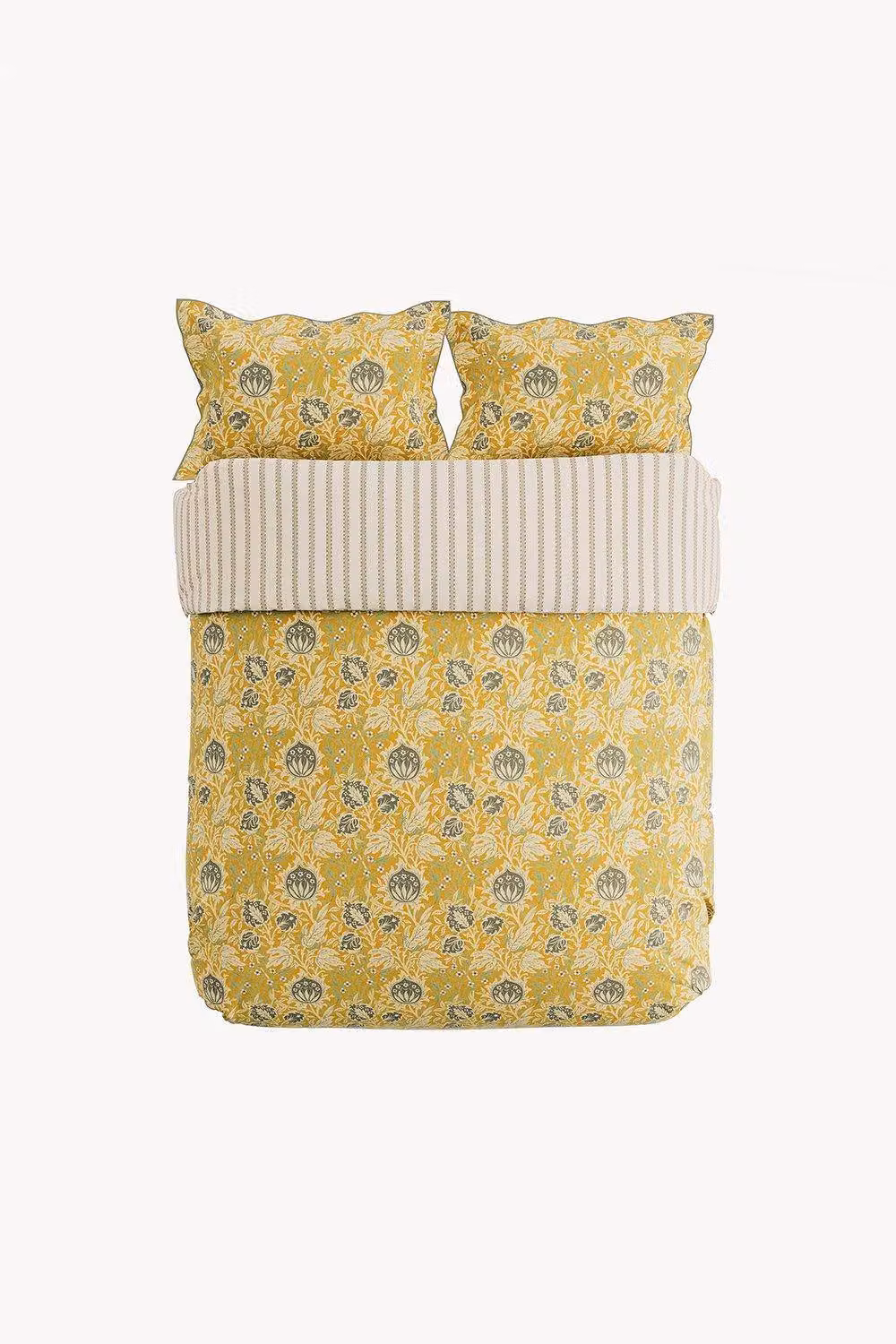 Morris & Co Elmcote Yellow Cotton Percale Duvet Cover and Pillowcase Set, W: 140 cm, H: 200 cm – 2