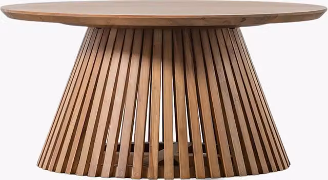 Perch & Parrow Branxton Slatted Acacia Wood Coffee Table in Brown