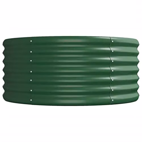 vidaXL Green Galvanised Steel Garden Raised Bed W: 620 cm, D: 80 cm, H: 36 cm – 3