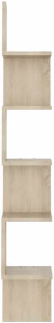 Berkfield Home Wall Mounted Corner Shelf in Sonoma Oak, W/D/H: 20 x 20 x 127.5 cm