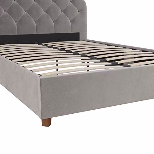 DHP Aspen Upholstered Double Bed in Grey Velvet – 6