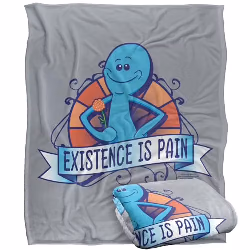 LOGOVISION Rick and Morty Existence Is Pain Super Soft Fleece Throw Blanket, Multicolour, W/D/H: 152 x 127 cm