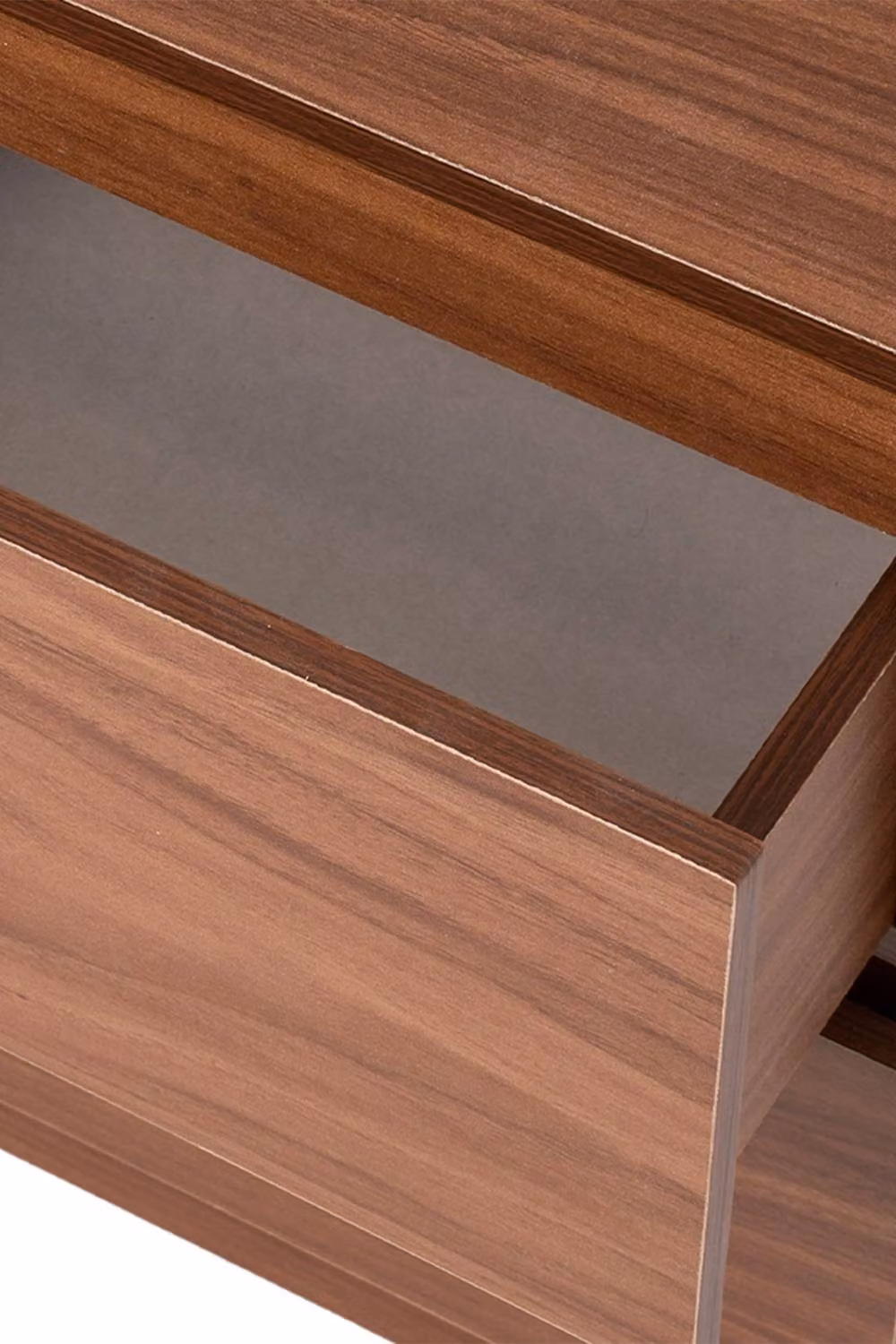 Living and Home 2-Drawer Wooden Nightstand Bedside Table in Brown Matt Finish – 3
