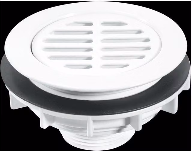 McAlpine White Plastic High Flow Round Point Drain Shower Waste, Diameter: 113 mm – 1