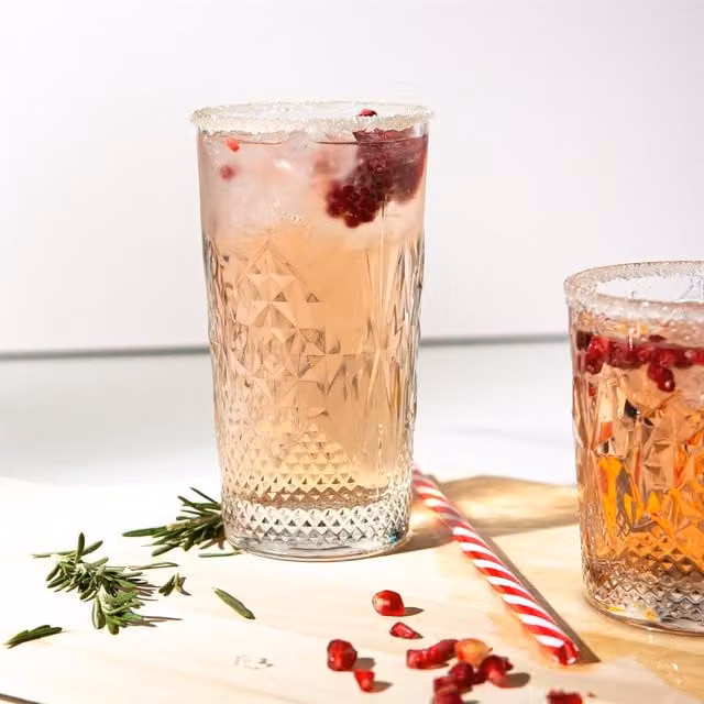 Bormioli Rocco Bartender Stone Geometric Tumbler Highball Glasses, Transparent, 490 ml, Pack of 12