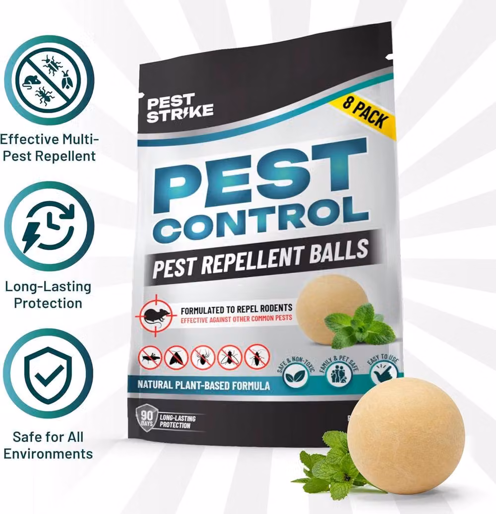 Volila Rodent Repellent Balls 8 Pack Peppermint Mouse and Rat Deterrent in Light Beige – 2