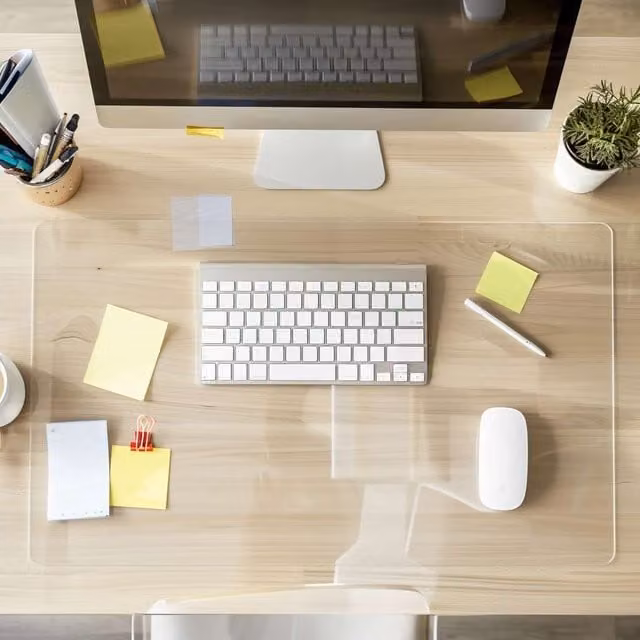 Nicoman Clear Waterproof Non-Slip PVC Desk Protector Mat, W: 70 cm, D: 35 cm