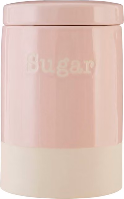 Orsina Jura Airtight Stoneware Sugar Canister in Pink and White