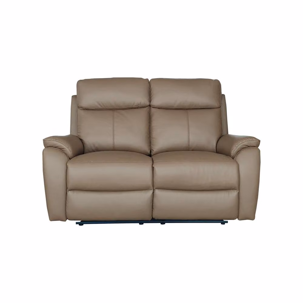 Aspire Kingsmere 2 Seater Power Recliner Sofa in Brown Real Leather with USB Charging – 2
