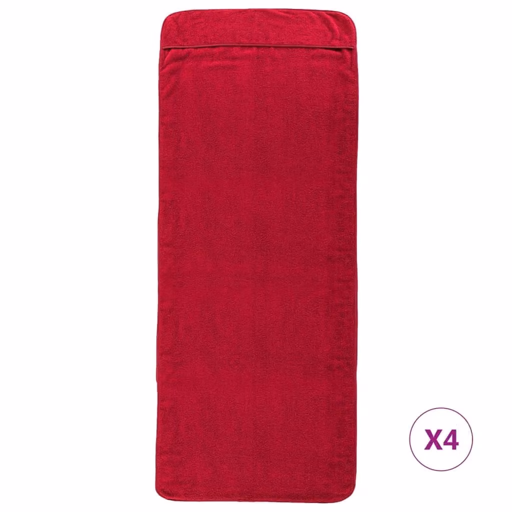 Berkfield Home 4-Piece Burgundy Beach Towel Set, 400 GSM, W: 60 cm, L: 135 cm – 1