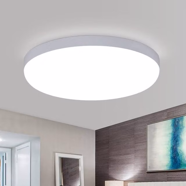 Goeco Round LED Ceiling Light, 32W, 6500K Cool White, IP54 Waterproof, White – 1