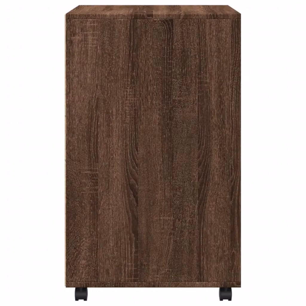 Berkfield Home Rolling Cabinet in Brown Oak, W/D/H: 60 x 48 x 81 cm – 4