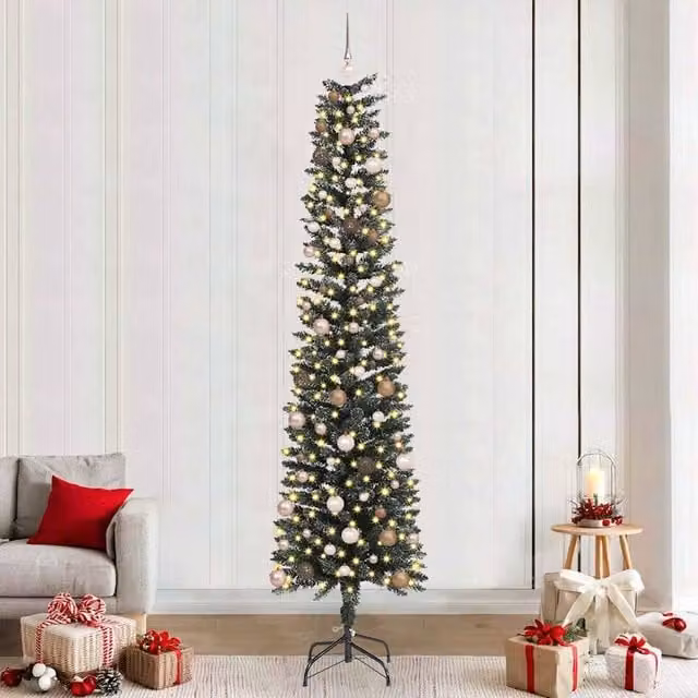 Berkfield Home Green Artificial Christmas Tree with 300 LEDs, W/D/H: 58 x 58 x 240 cm – 1