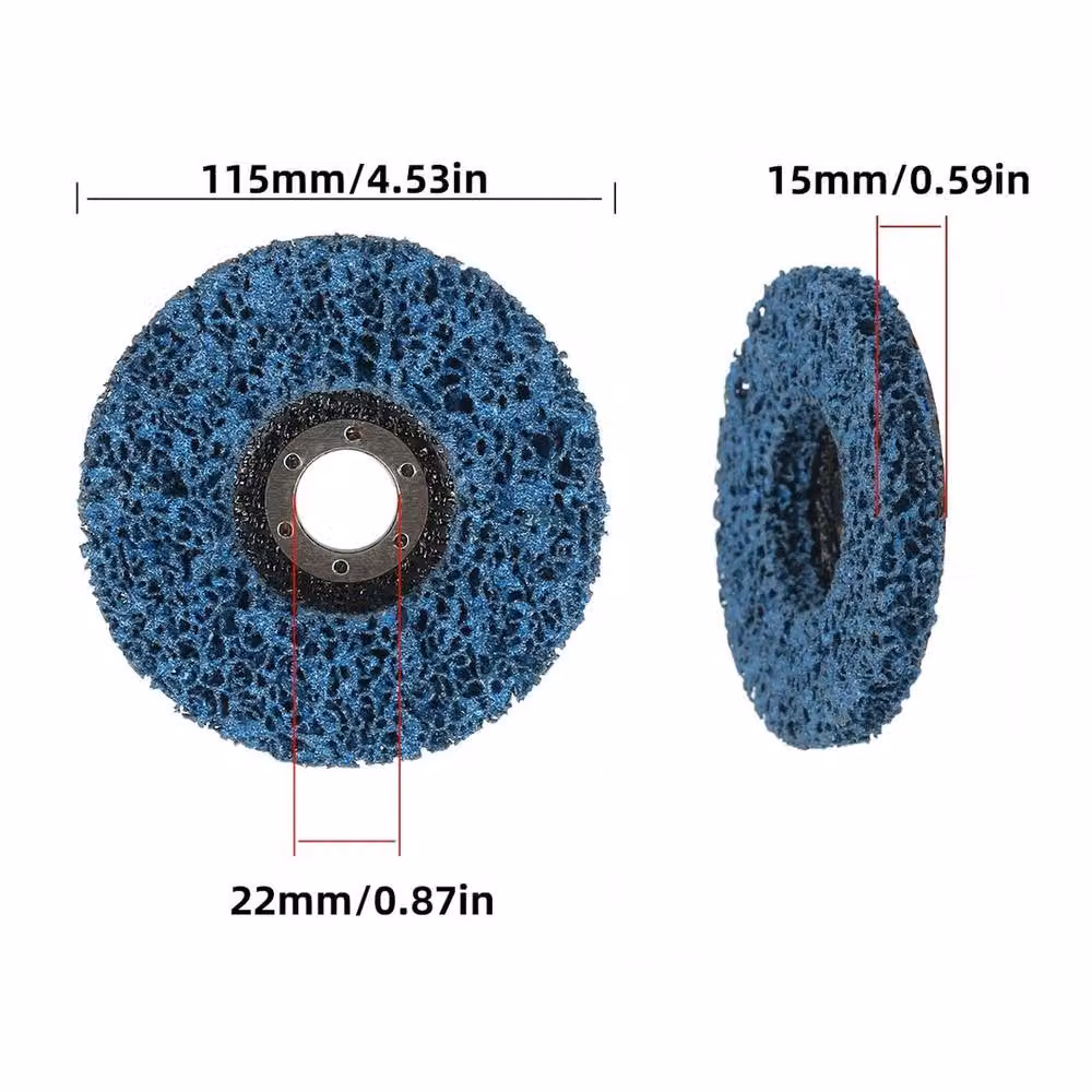 VOGREX Blue 115mm Poly Strip Discs for Rust and Paint Removal with Angle Grinder Wheels – 2