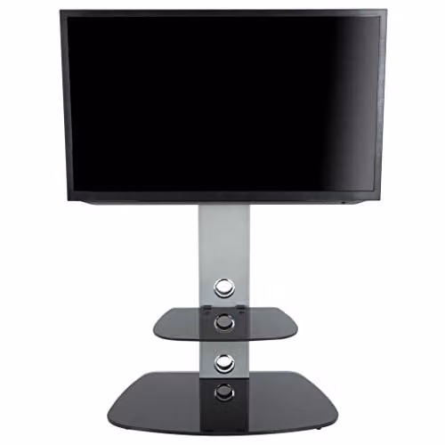 AVF Lucerne FSL700LUCS Cantilever TV Stand for 32-65 inch TVs, Silver and Black – 1