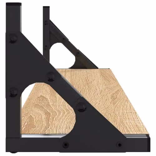 vidaXL Set of 2 Wall Mounted Shelves in Sonoma Oak Brown, W/D/H: 60 x 15 x 15.5 cm – 3
