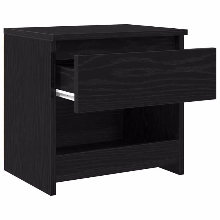 Berkfield Home Set of 2 Modern Black Oak Nightstands, W/D/H: 40 x 30 x 39 cm