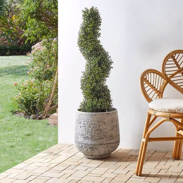 Wyld and Coco Green Spiral Artificial Tree for Indoor and Outdoor Decor, Height: 98 cm – 1