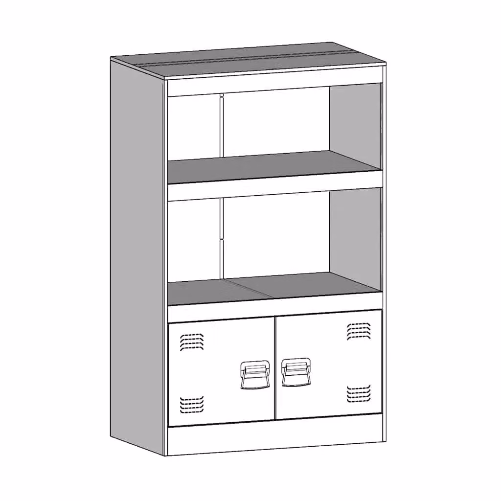 Berkfield Home Anthracite Steel Sideboard, W/D/H: 67 x 39 x 107 cm – 6