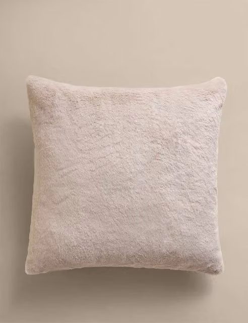 M&S Beige Velvet Square Cushion