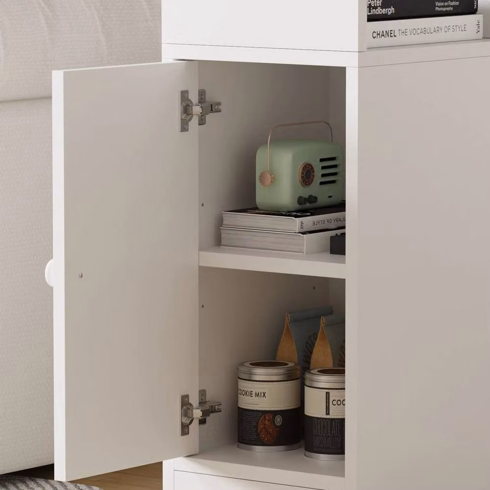 Kelvenix Pair of Modern White Matt Bedside Table Cabinets – 2
