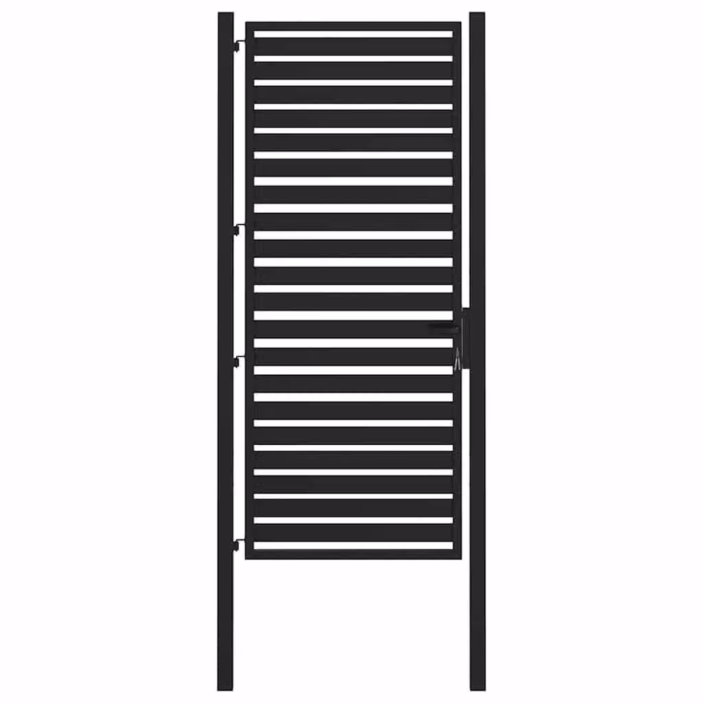 Berkfield Home Lockable Aluminium Garden Gate in Black, W: 100 cm, H: 200 cm – 2