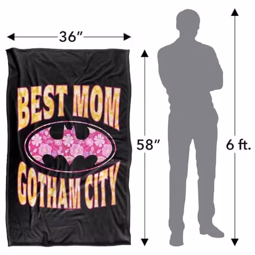 Warner Bros. Batman Best Mom In Gotham Super Soft Silky Touch Fleece Throw Blanket, W/D/H: 91 x 147 cm – 4