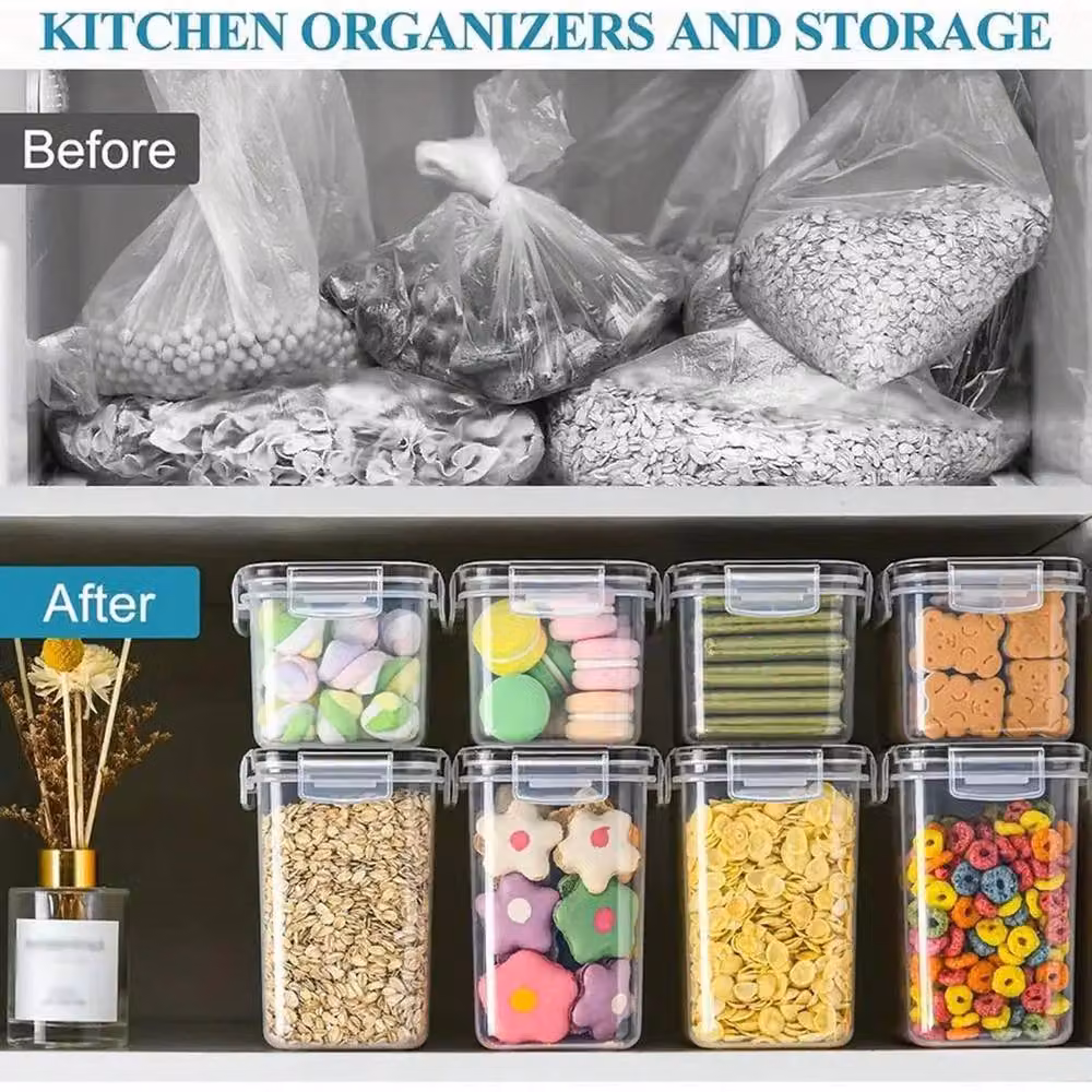 NESTLUNE 24-Piece Airtight and Leakproof Dry Food Storage Container Set in Transparent Plastic – 3