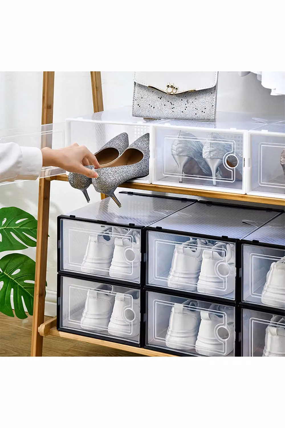 Living and Home 12-Piece Stackable Clear Acrylic Shoe Storage Boxes – 2
