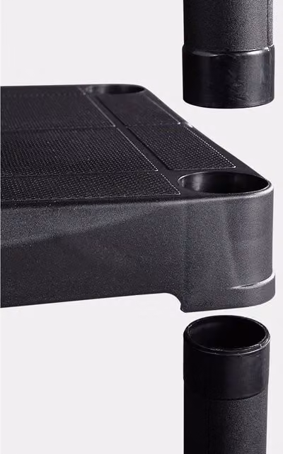 VonHaus 4-Tier Black Freestanding Plastic Shelving Unit