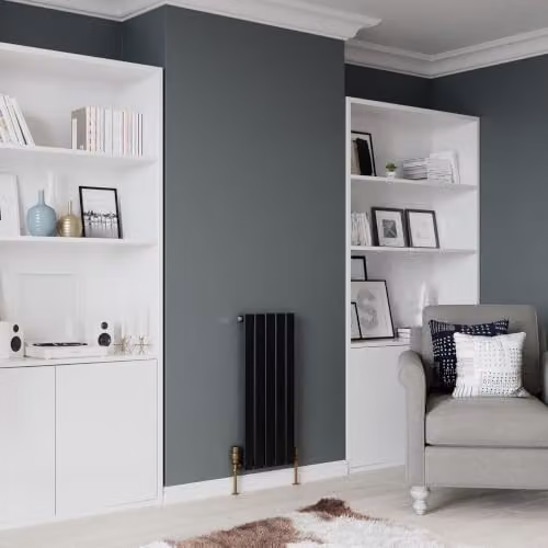 UK Radiators Typhoon Black Flat Tube Horizontal Designer Radiator, W: 340 mm, H: 800 mm – 3