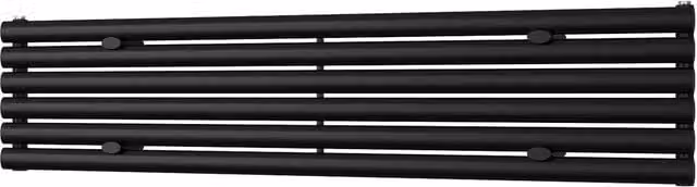 Omeara Axis Black Horizontal Single Panel Radiator W: 160 cm, H: 34.8 cm, D: 34.8 cm