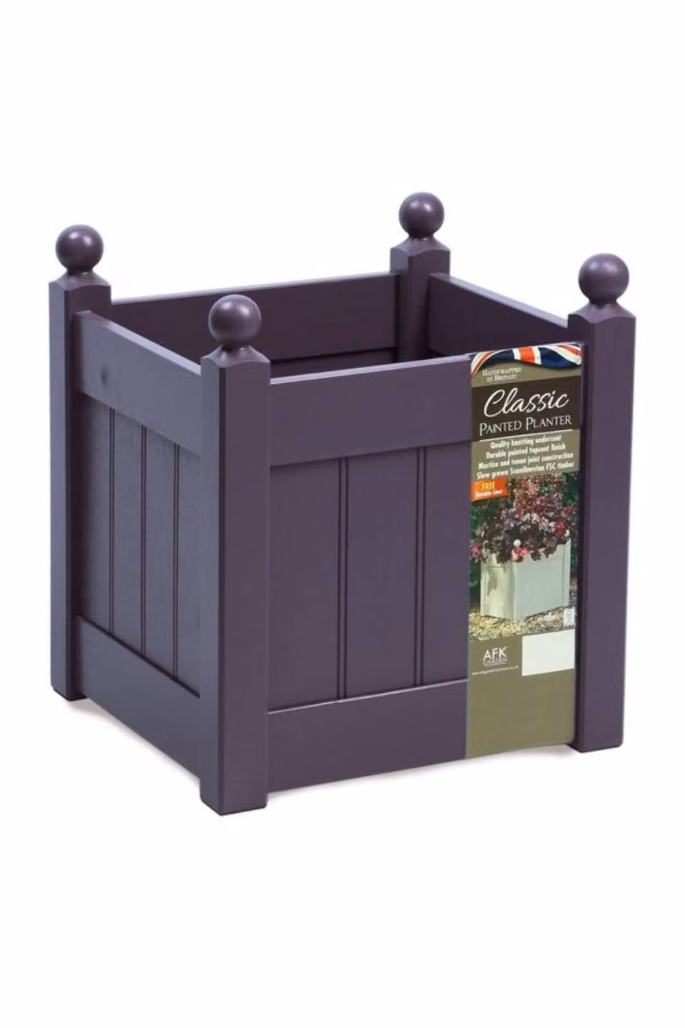 AFK Small Classic Painted Wooden Planter Tub in Purple – 2