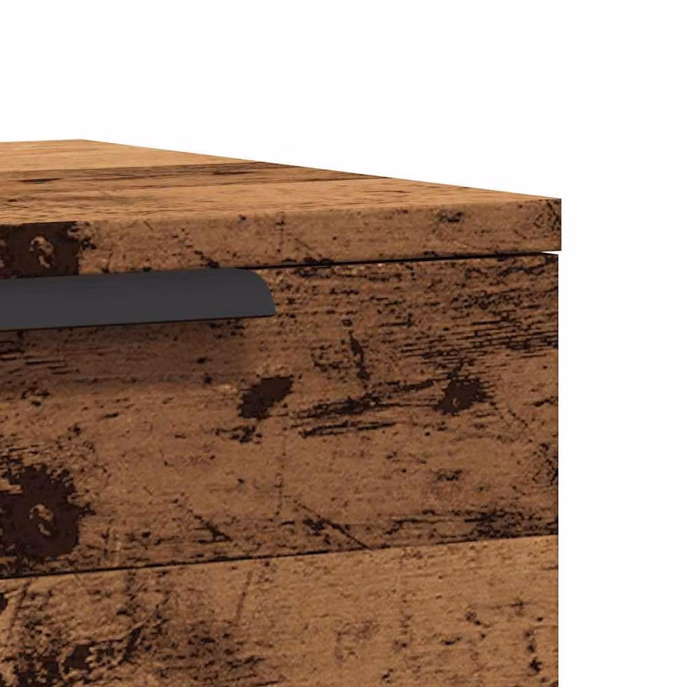 Berkfield Home Wall-mounted Bedside Cabinet in Brown Old Wood, W: 34 cm, D: 30 cm, H: 20 cm – 6