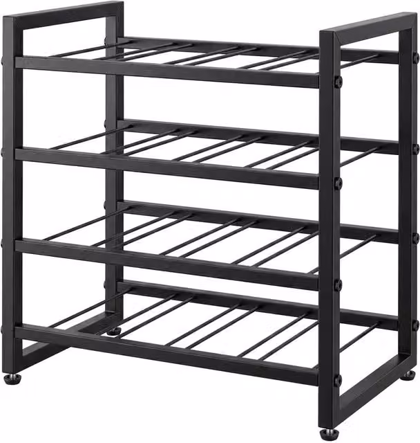 NESTLUNE 16 Bottle Countertop Wine Rack in Black Metal, W: 100 cm, D: 60 cm – 1