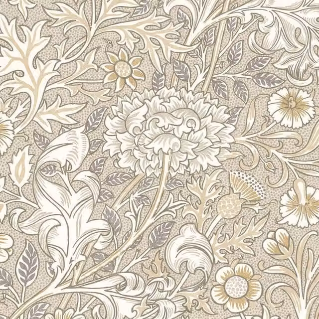 William Morris At Home Double Bough Fabric in Pink, Blue and Beige