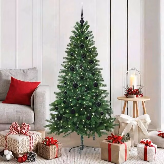 Berkfield Home Green PE Christmas Tree with 150 LEDs and Stand, Height: 150 cm