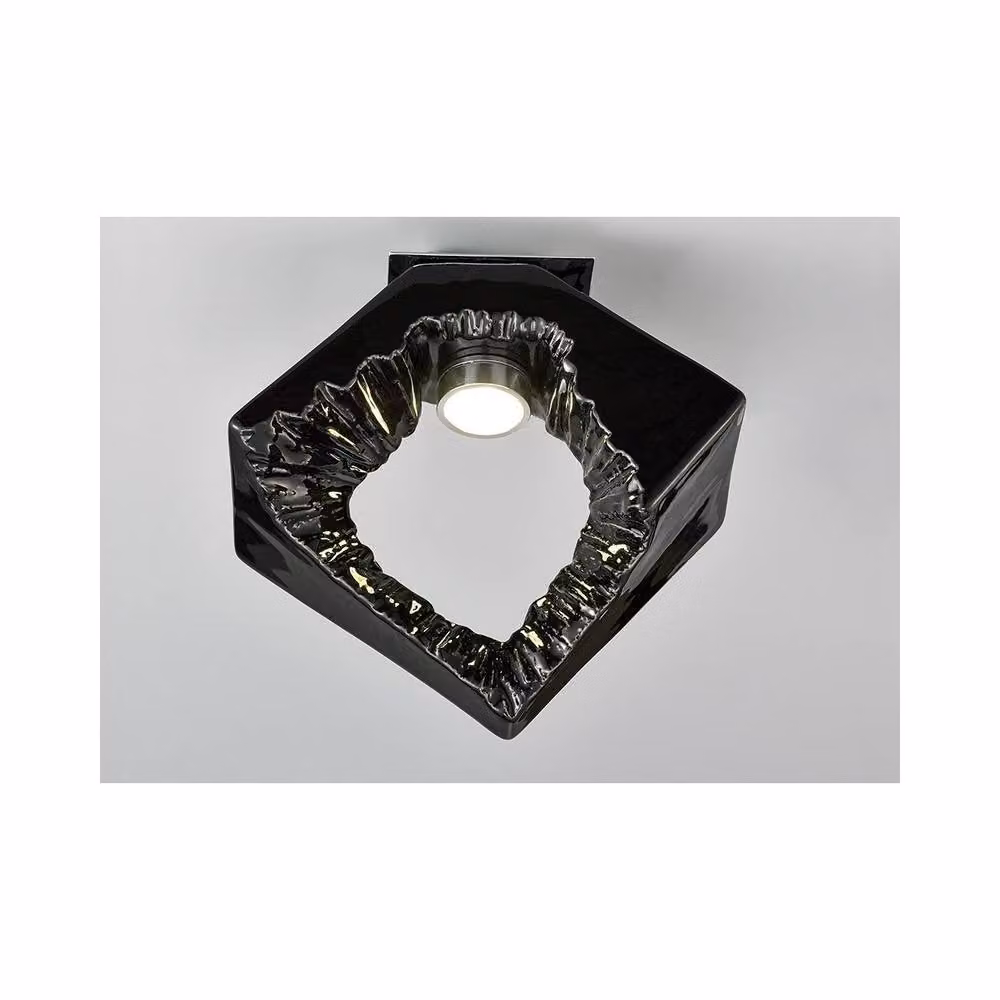 Netlighting Salvio Ceramic Square LED Ceiling Sculpture in Black and Chrome – 2