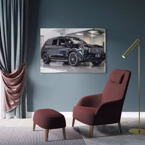 JTLFXY GLS63 Luxury SUV Canvas Wall Poster, Black Modern Decorative Art Print, W: 40 cm, H: 60 cm – 4