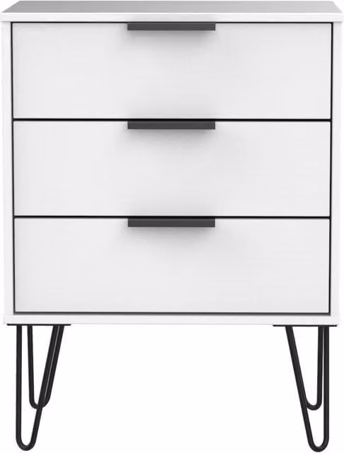 Ready Assembled 2 U Fuji 3 Drawer Chest in White