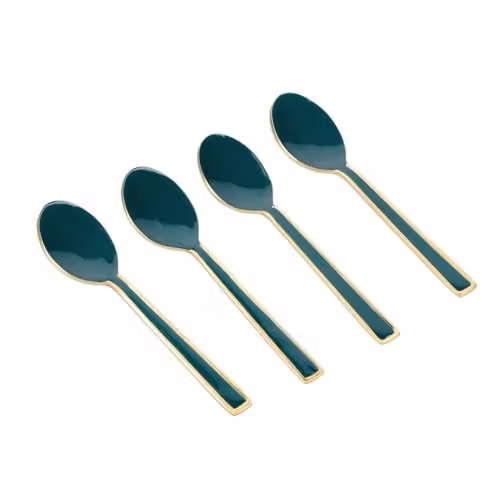 Artesa 4-Piece Green and Gold Coated Stainless Steel Teaspoon Set – 1